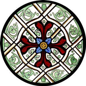 Red Cross (Notre Dame Cathedral) Stained Glass Window Cling from Winged ...